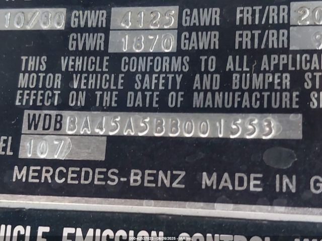 1981 MERCEDES-BENZ 380 WDBBA45A5BB001553 Photo 8