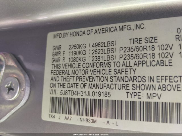 2018 ACURA RDX 5J8TB4H31JL019185 Photo 8