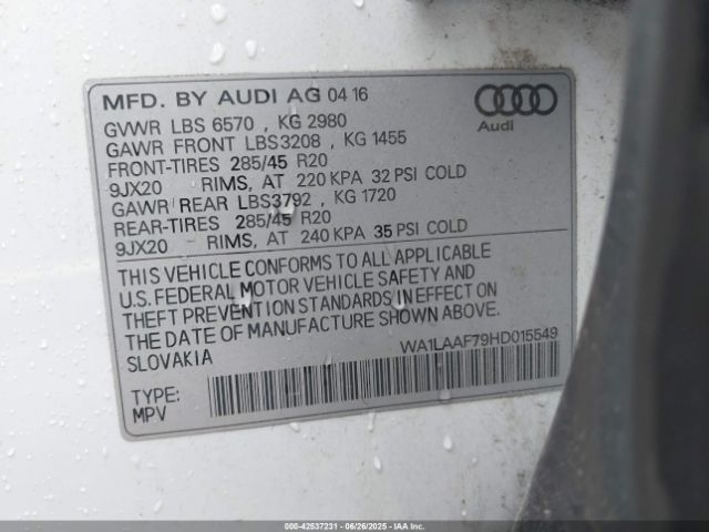 2017 AUDI Q7 WA1LAAF79HD015549 Photo 8