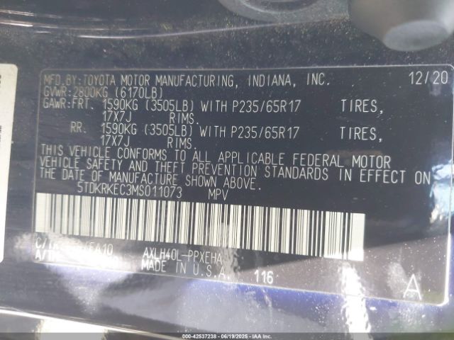 2021 TOYOTA SIENNA 5TDKRKEC3MS011073 Photo 8