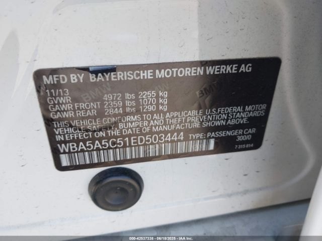 WBA5A5C51ED503444 BMW 2014