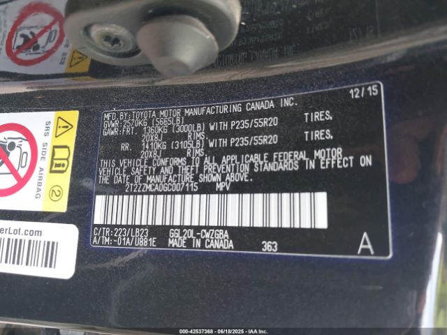 2016 LEXUS RX 350 2T2ZZMCA0GC007115 Photo 8
