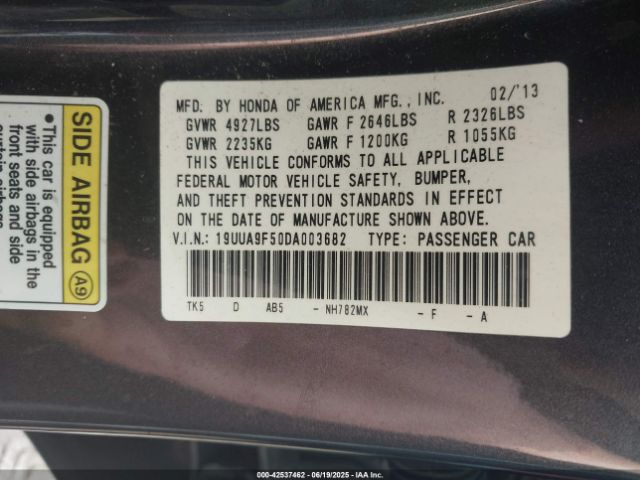 2013 ACURA TL 19UUA9F50DA003682 Photo 8
