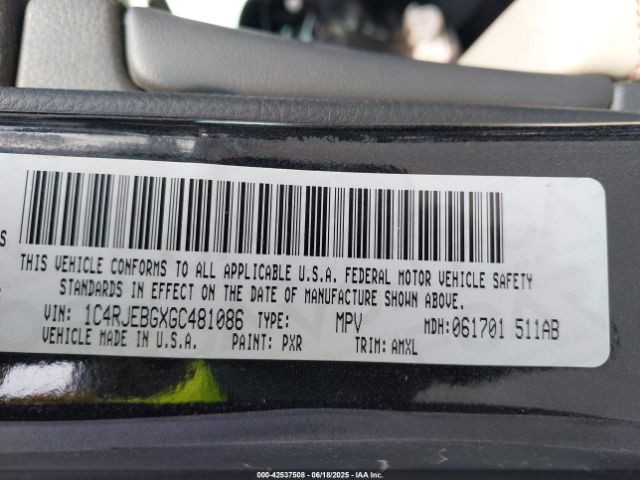 2016 JEEP GRAND CHEROKEE 1C4RJEBGXGC481086 Photo 8