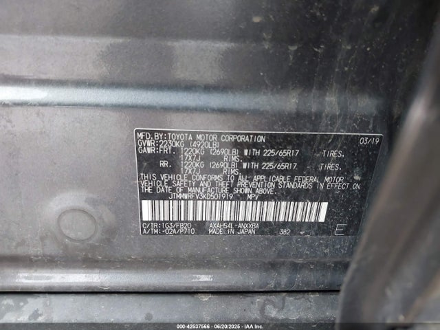 JTMMWRFV3KD501919 Toyota a25-fxz, 3nm+4nm