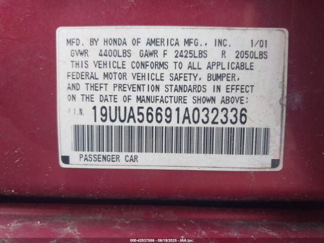2001 ACURA TL 19UUA56691A032336 Photo 8