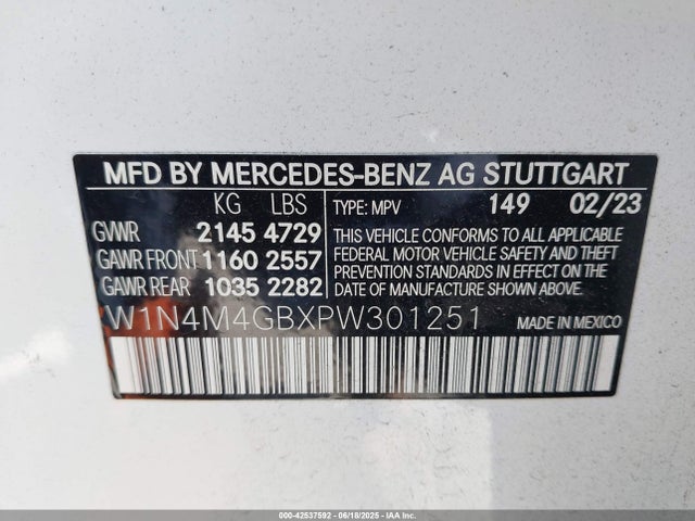 W1N4M4GBXPW301251 Mercedes-Benz m260