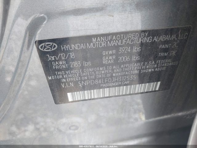 2018 HYUNDAI ELANTRA 5NPD84LF0JH312535 Photo 8