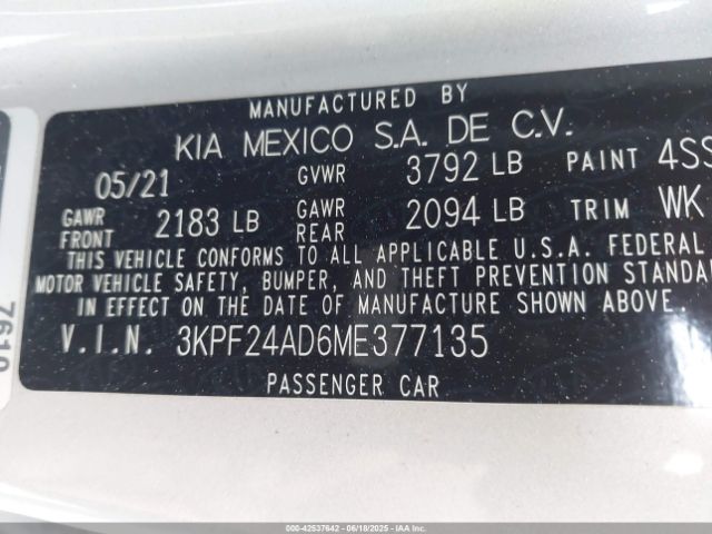 2021 KIA FORTE 3KPF24AD6ME377135 Photo 8