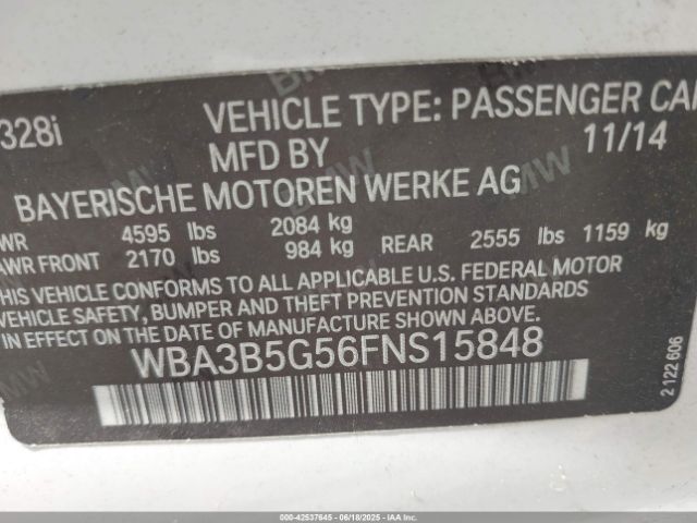 2015 BMW 328I WBA3B5G56FNS15848 Photo 8