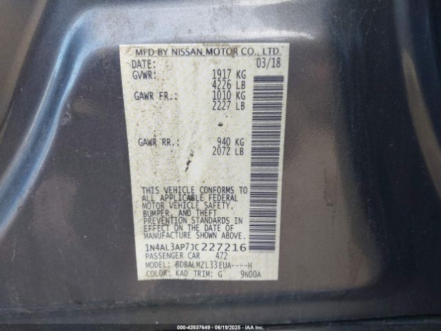 2018 NISSAN ALTIMA 1N4AL3AP7JC227216 Photo 8