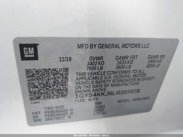 2020 CADILLAC ESCALADE ESV 1GYS4KKJ6LR207078 Photo 8