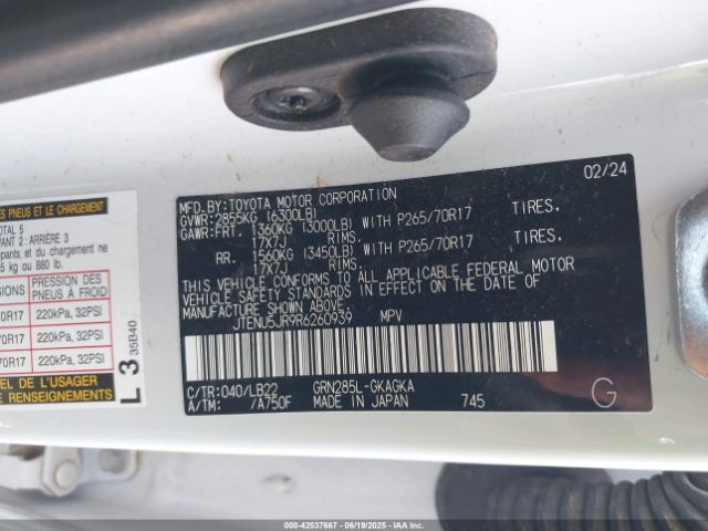JTENU5JR9R6260939 Toyota 1gr-fe