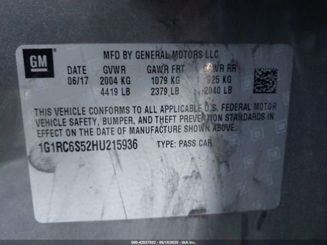 2017 CHEVROLET VOLT 1G1RC6S52HU215936 Photo 8