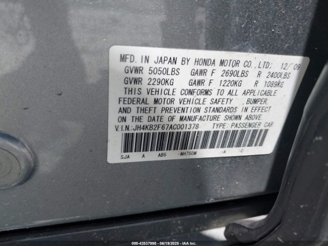 2010 ACURA RL JH4KB2F67AC001378 Photo 8