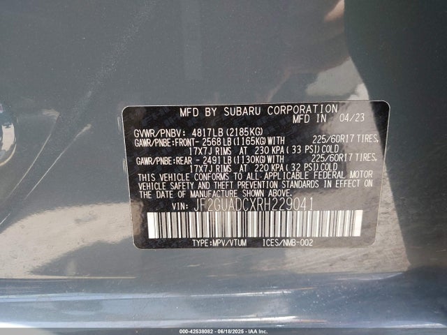 Subaru na 2024 JF2GUADCXRH229041 Image 9