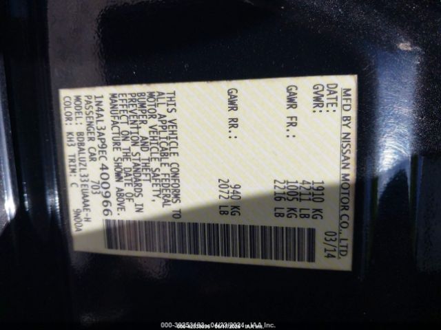 2014 NISSAN ALTIMA 1N4AL3AP9EC400966 Photo 8