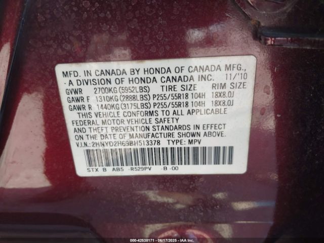 2011 ACURA MDX 2HNYD2H69BH513378 Photo 8