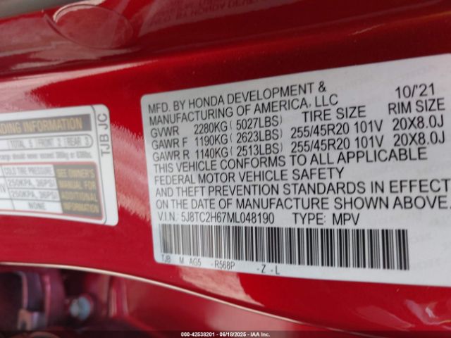 2021 ACURA RDX 5J8TC2H67ML048190 Photo 8