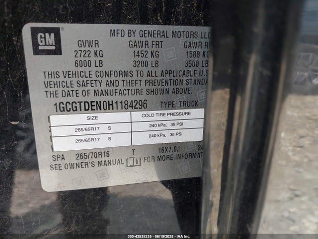 1GCGTDEN0H1184296 Chevrolet lg2 - di: direct injection, vvt: variable valve timing, alum, var2, gen2