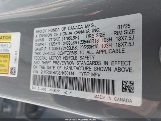 2025 HONDA CR-V 2HKRS4H70SH460114 Photo 8