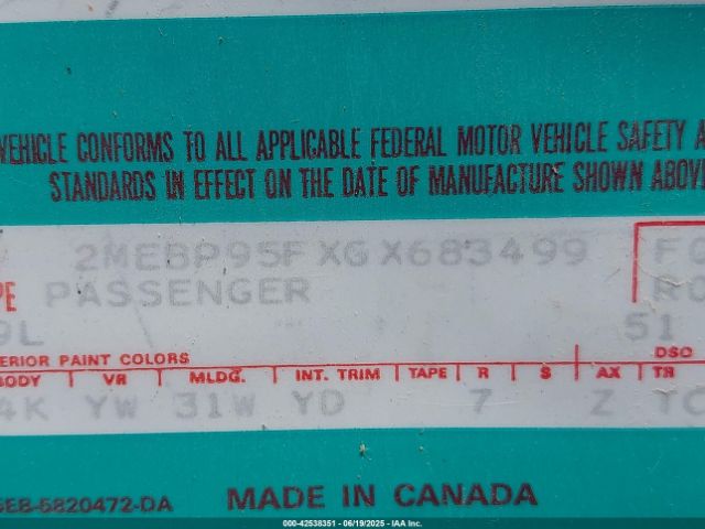 1986 MERCURY GRAND MARQUIS 2MEBP95FXGX683499 Photo 8