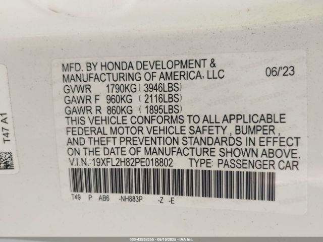 2023 HONDA CIVIC 19XFL2H82PE018802 Photo 8