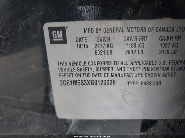 2016 CADILLAC XTS 2G61M5S3XG9129928 Photo 8