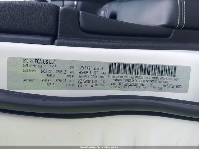 1C4RJFBG2HC822598 Jeep 2017