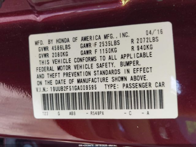 2016 ACURA TLX 19UUB2F51GA009595 Photo 8