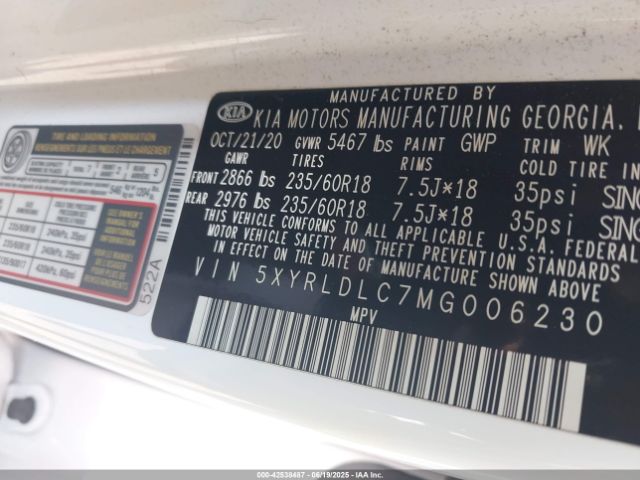 2021 KIA SORENTO 5XYRLDLC7MG006230 Photo 8