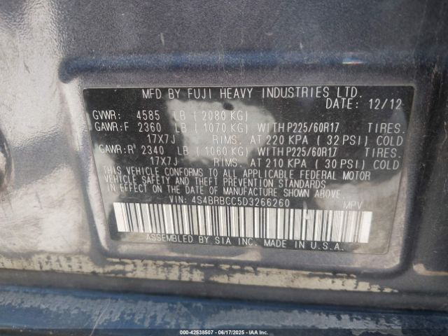 2013 SUBARU OUTBACK 4S4BRBCC5D3266260 Photo 8