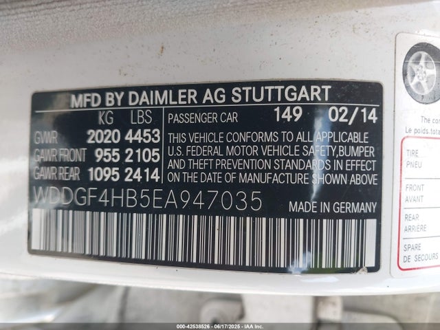 WDDGF4HB5EA947035 Mercedes-Benz 2014