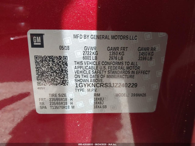 2018 CADILLAC XT5 1GYKNCRS3JZ240229 Photo 8