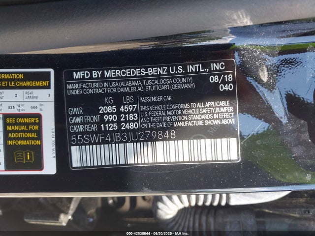 55SWF4JB3JU279848 Mercedes-Benz m274