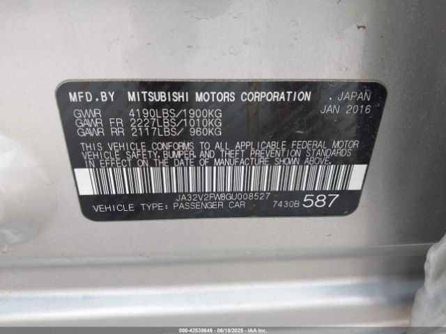 2016 MITSUBISHI LANCER JA32V2FW8GU008527 Photo 8
