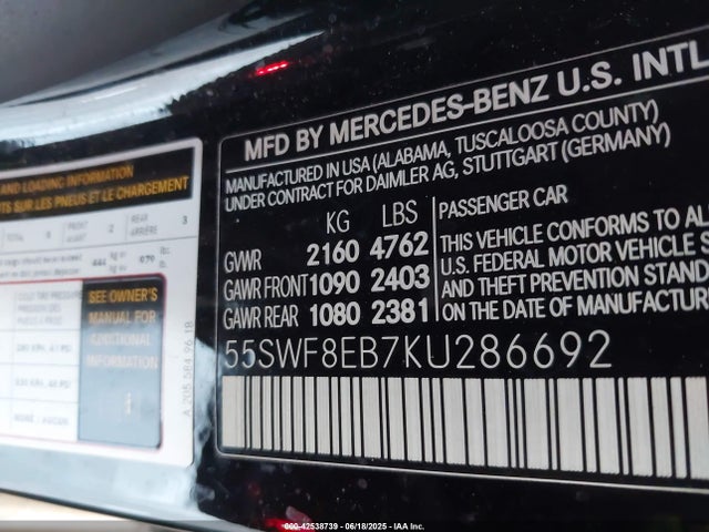 Mercedes-Benz m264 2019 55SWF8EB7KU286692 Image 9