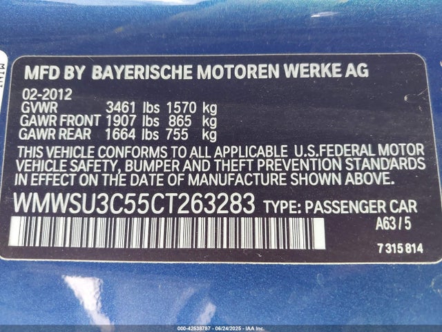 2012 MINI COOPER HARDTOP WMWSU3C55CT263283 Photo 8