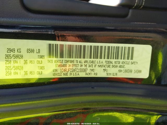 2015 JEEP GRAND CHEROKEE 1C4RJFCGXFC159387 Photo 8