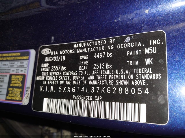 5XXGT4L37KG288054 KIA gdi