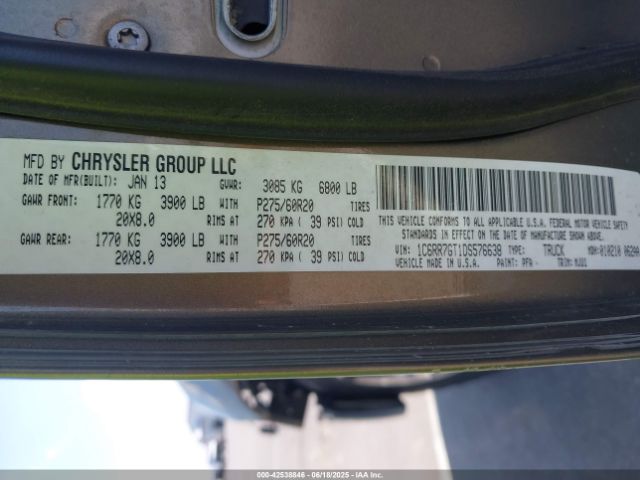 2013 RAM 1500 1C6RR7GT1DS576638 Photo 8