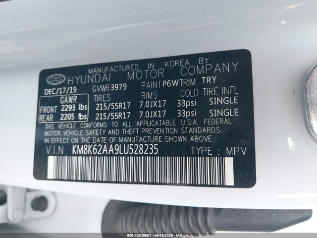 Hyundai mpi nu 2020 KM8K62AA9LU528235 Image 9