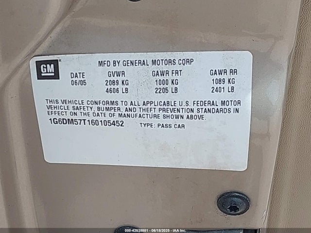 2006 CADILLAC CTS 1G6DM57T160105452 Photo 8
