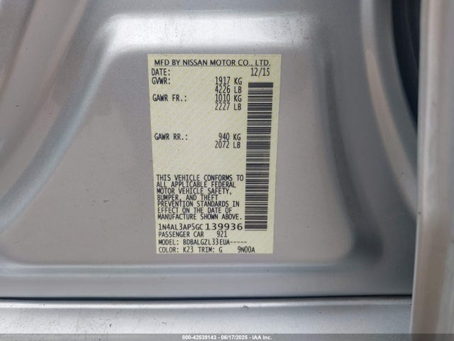 1N4AL3AP5GC139936 Nissan Altima