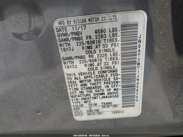 JN8AT2MT1JW456068 Nissan 2018