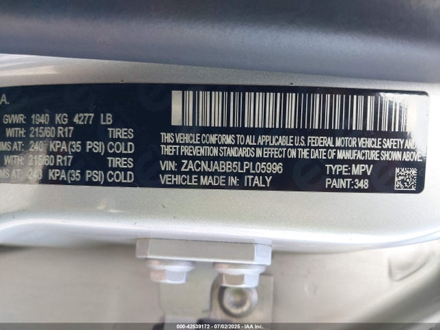 ZACNJABB5LPL05996 Jeep Renegade
