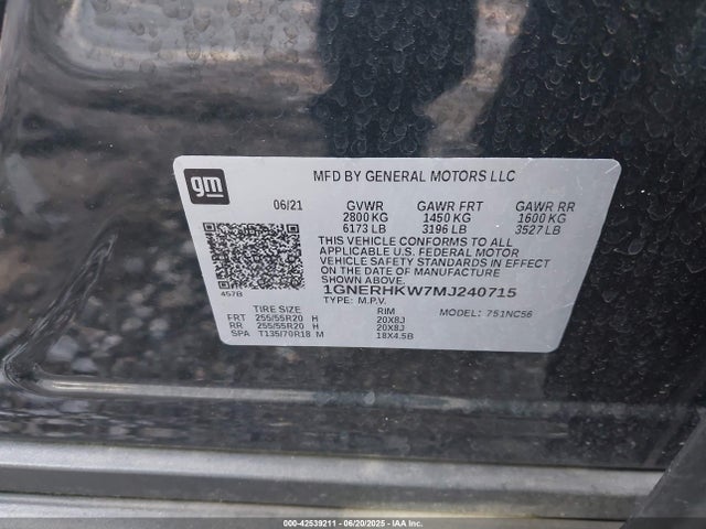 1GNERHKW7MJ240715 Chevrolet lfy
