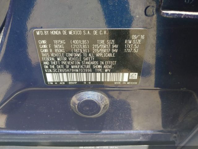 3CZRU5H79HM703996 Honda Hr-v Ex-l