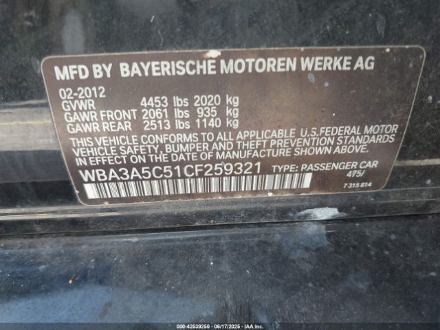 2012 BMW 328I WBA3A5C51CF259321 Photo 8