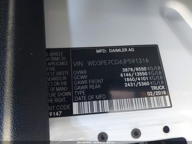 2018 MERCEDES-BENZ SPRINTER 2500 WD3PE7CD6JP591316 Photo 8